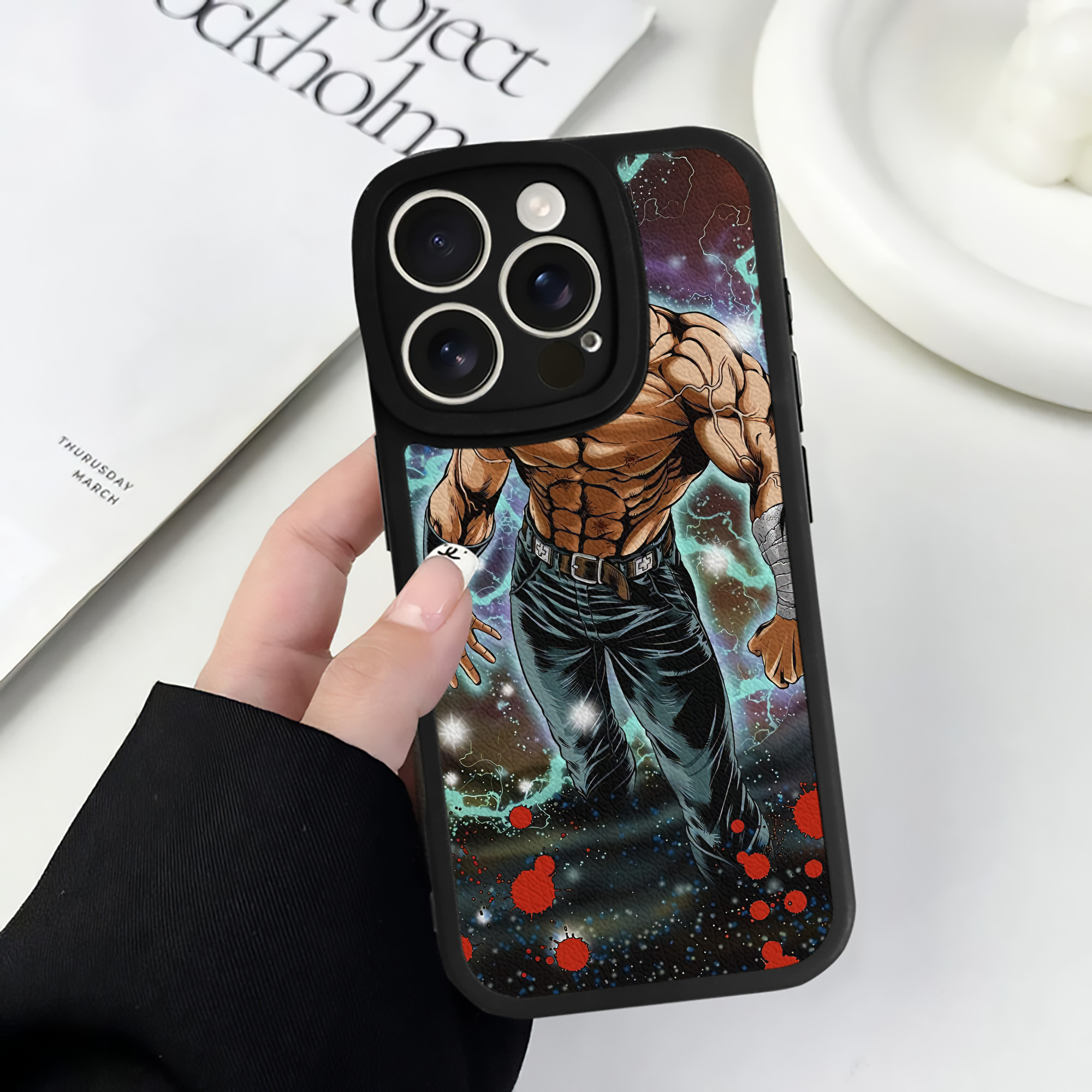 （画像用） 北斗の拳 Fist of the North Star 【iPhone 16シリーズ対応】シリコンスマホケース（レザー調） 材質：シリコン